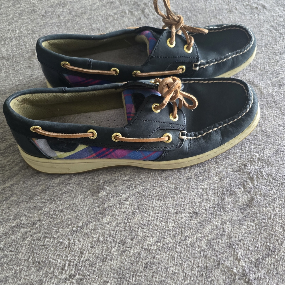 Black Boat Shoes with Tan Laces